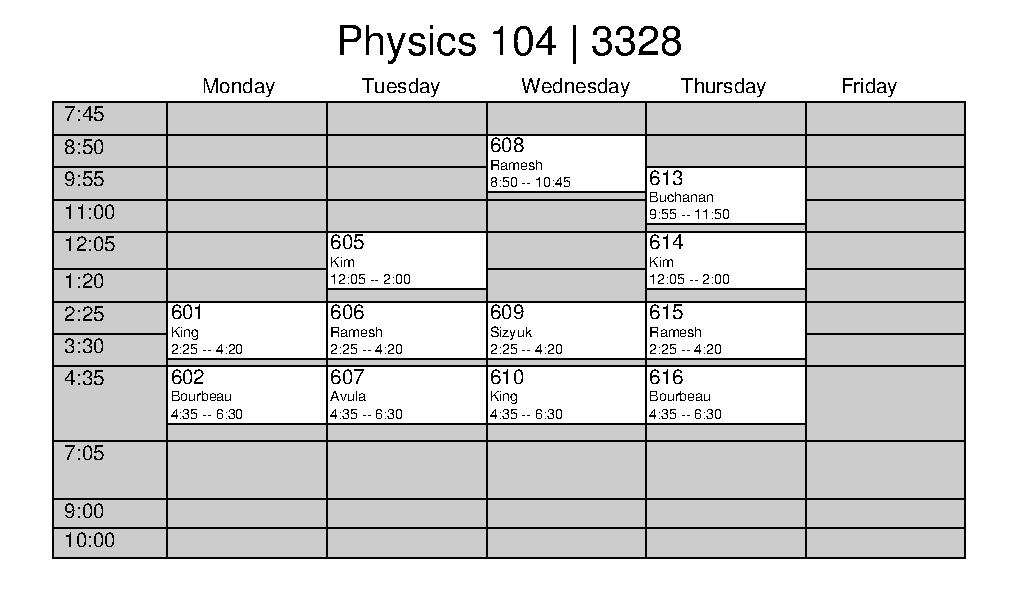 SCHEDULE