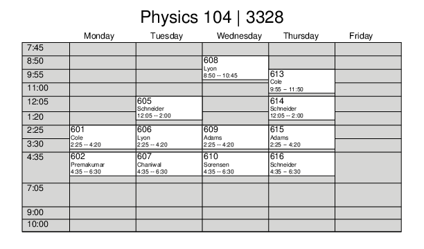 SCHEDULE