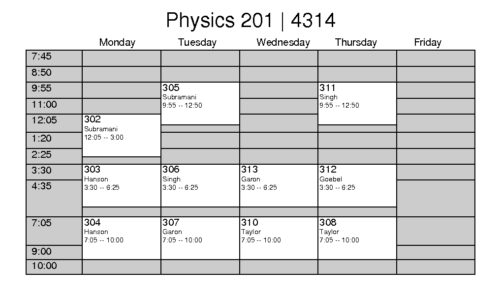 SCHEDULE