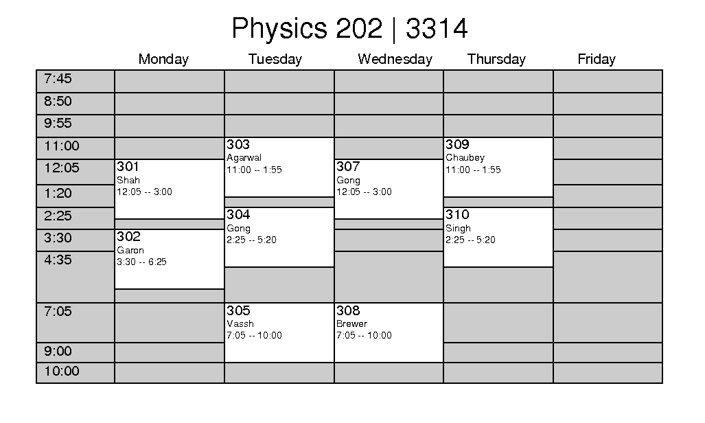 SCHEDULE