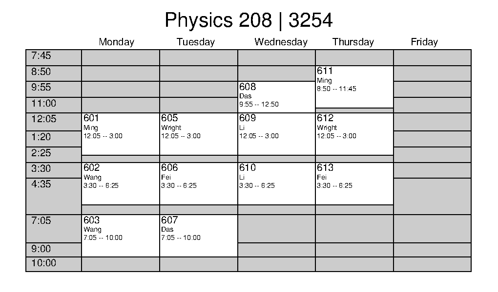 SCHEDULE